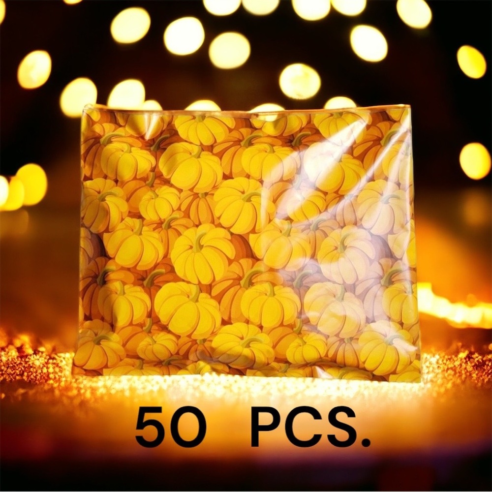 50 10X13 Pumpkin Poly Mailers Shipping Envelopes Bags PRICE IS FIRM Fall - Picture 2 of 10